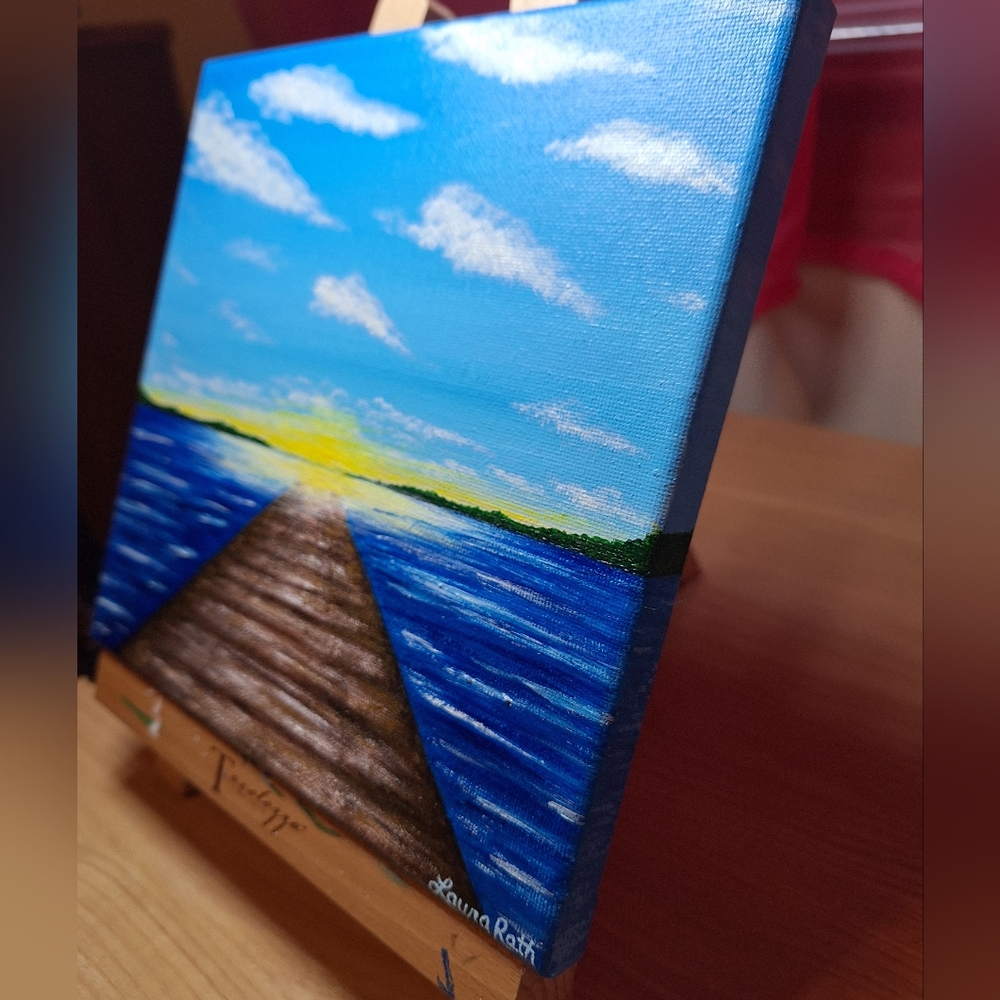 "Morning On the Lake" Hand-painted Canvas - Picture 12 of 12